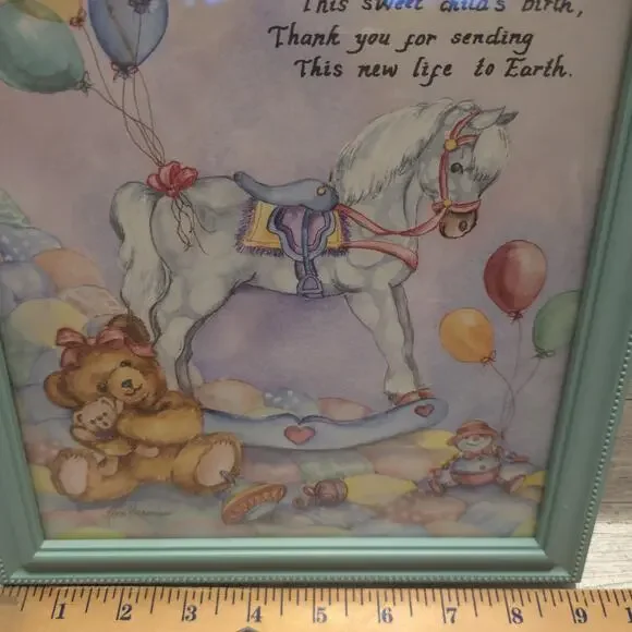 Home‎ Interiors Gifts picture Ava Freeman rocking horse teddy bear God bless - Picture 3 of 8
